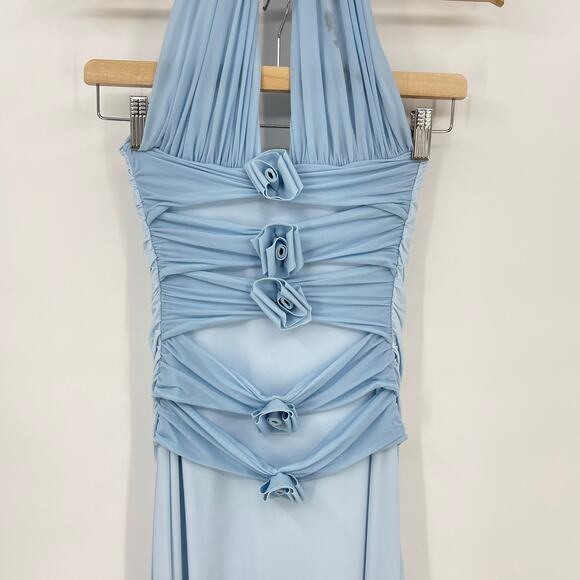 Maygel Coronel | Villadiego Dress in Arctic Powder Blue Maxi Rosettes One Size - Picture 11 of 16